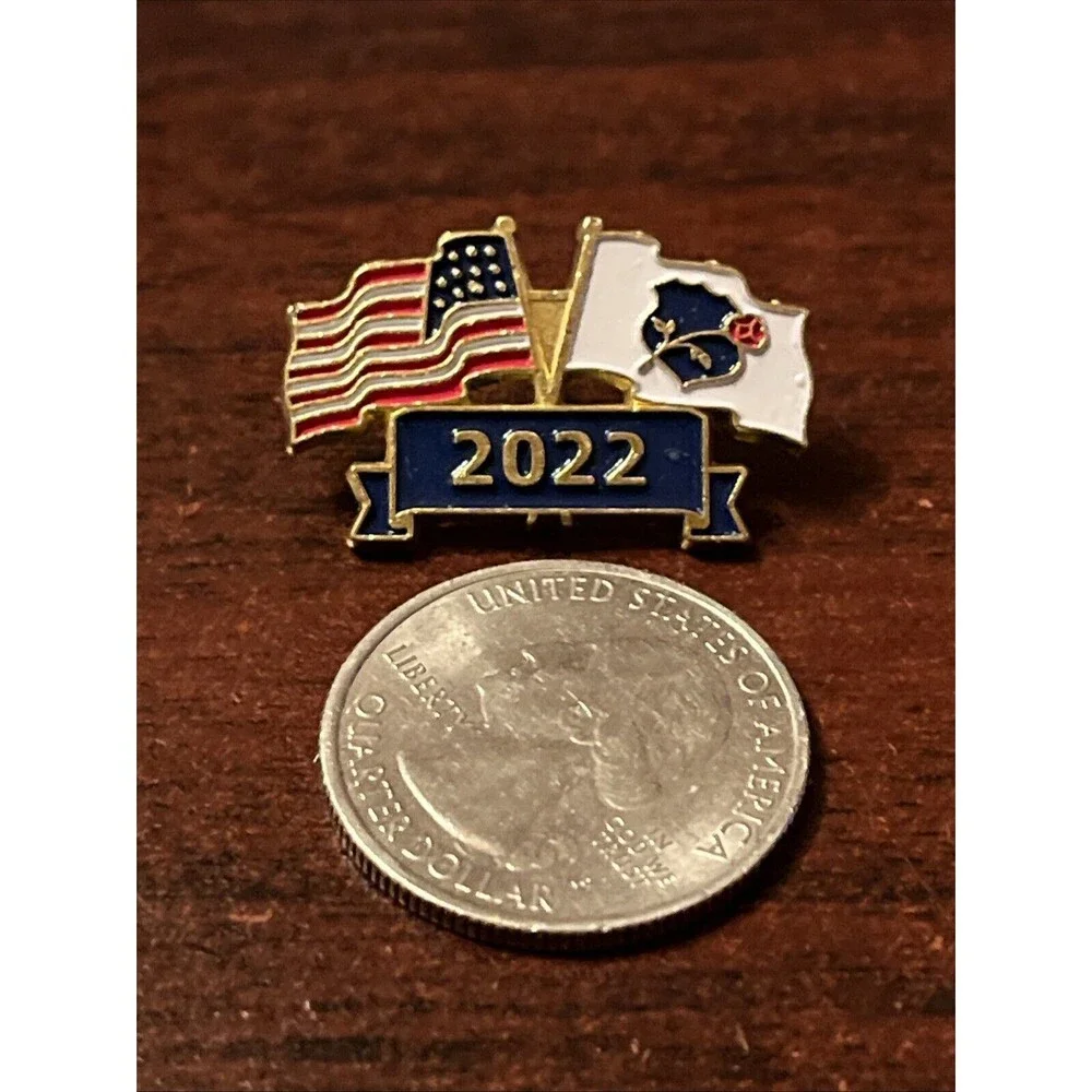 2022 National Law Enforcement Memorial‎ Dual Flags Lapel Hat Pin